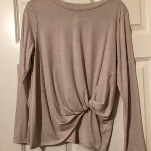 Knot Front Long Sleeve Top